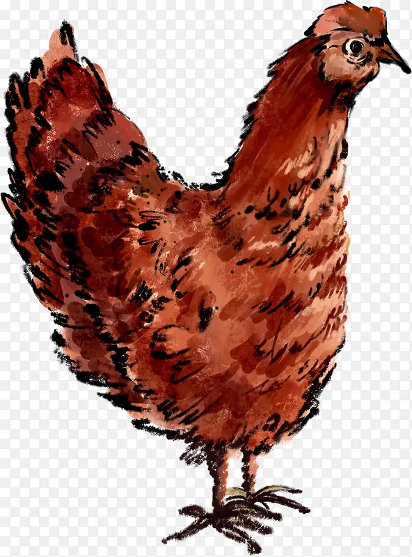 可爱手绘母鸡设计