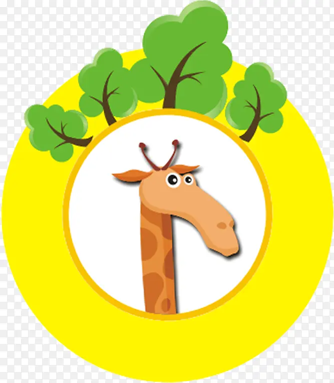 绿色卡通儿童长颈鹿设计