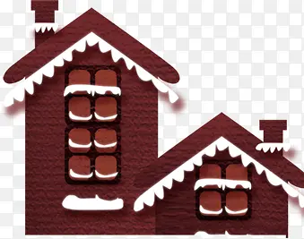 红色创意扁平手绘房子造型