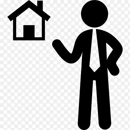 房地产商人和房屋建筑图标