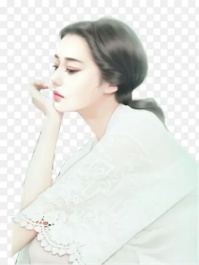 白衣忧郁唯美女子
