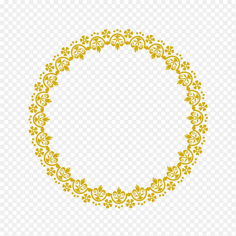 金色欧式精致圆环边框