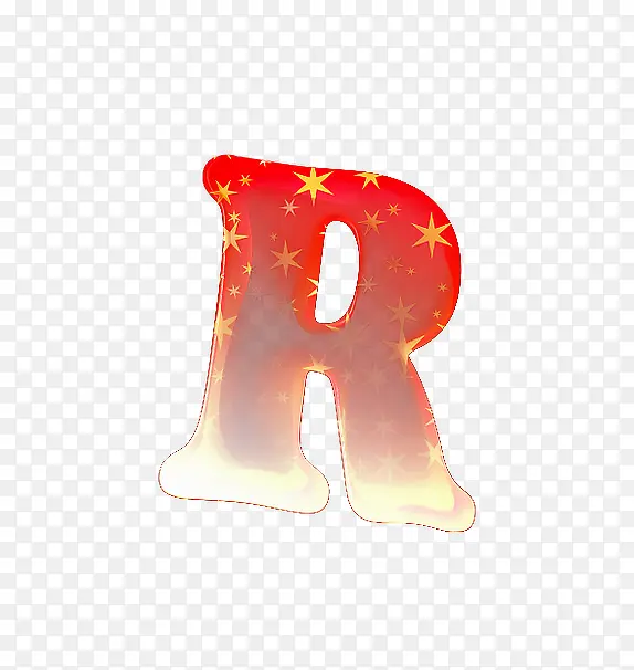 渐变红旗字母r