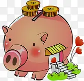 可爱卡通小猪存钱罐