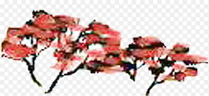红色梅花彩绘风格合成