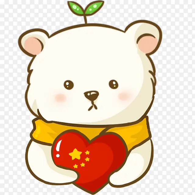 爱心中国小熊卡通