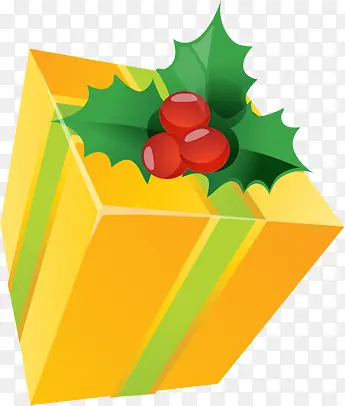 黄色礼盒圣诞节素材