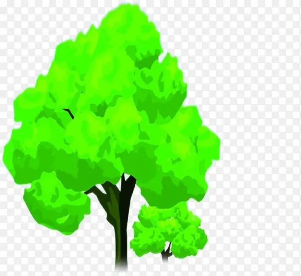 绿树景观卡通树木