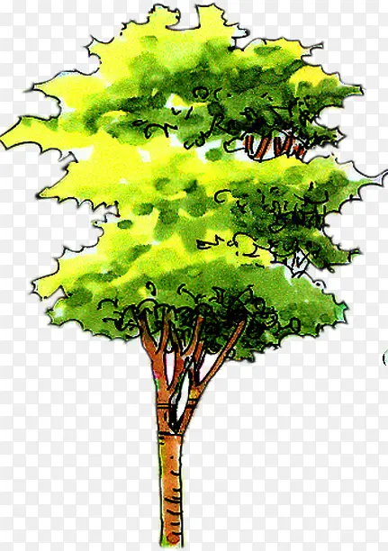 绘画绿树展架设计