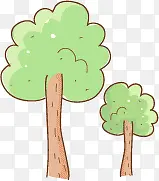 绿色卡通手绘设计树木
