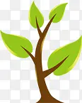 绿色卡通树木发芽植物