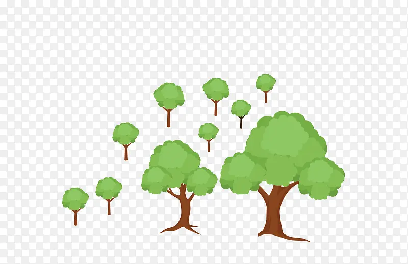 矢量绿色森林树木