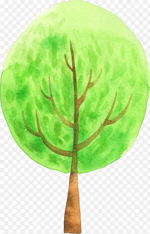 绿色水墨设计树木