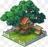 绿树小房子素材