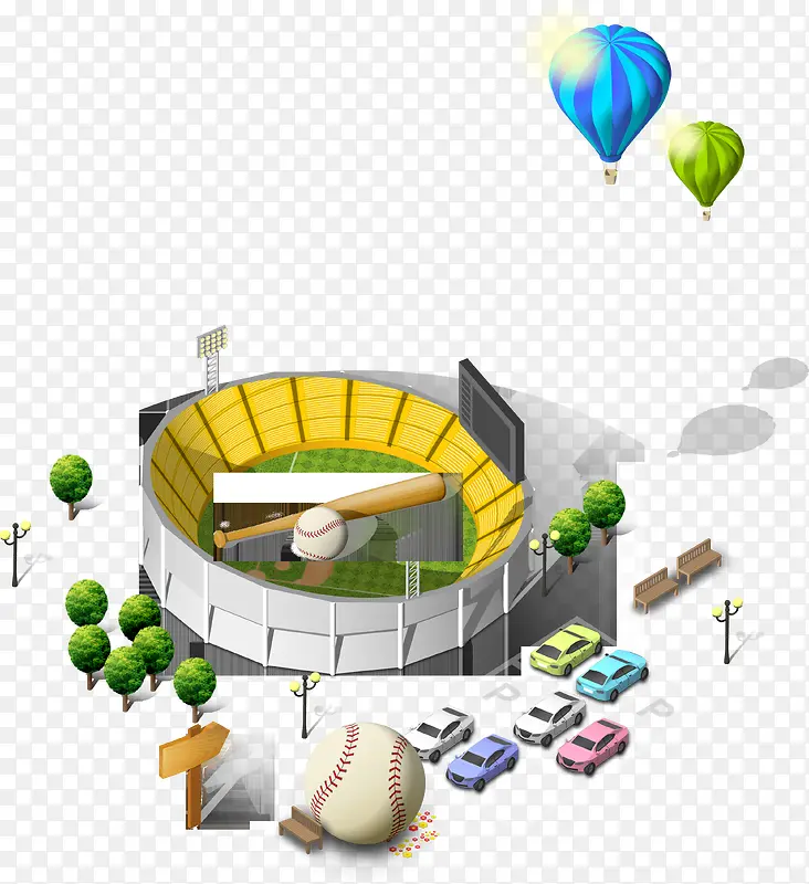 创意棒球场海报设计