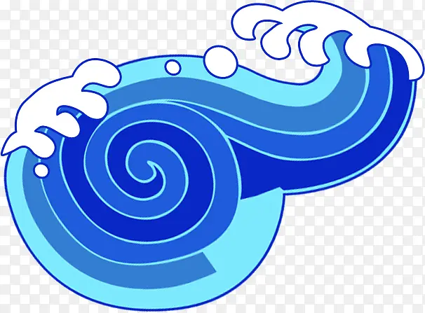 蓝色波浪设计圆形