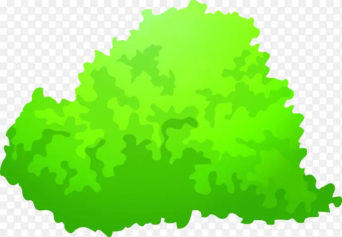 卡通茂密绿树
