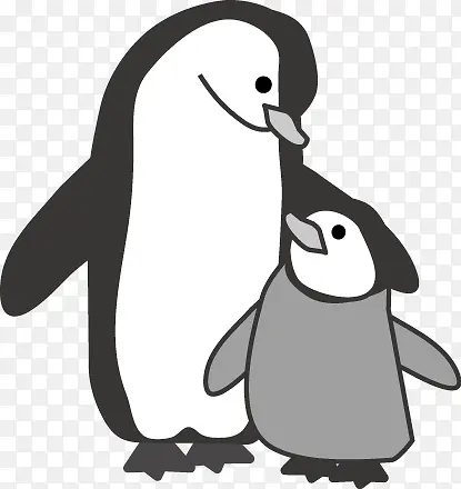 可爱母爱企鹅卡通