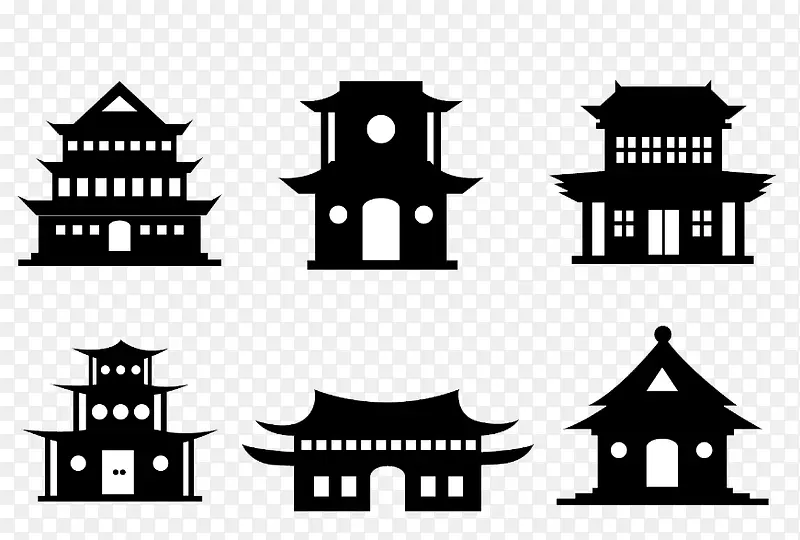 卡通日式寺庙