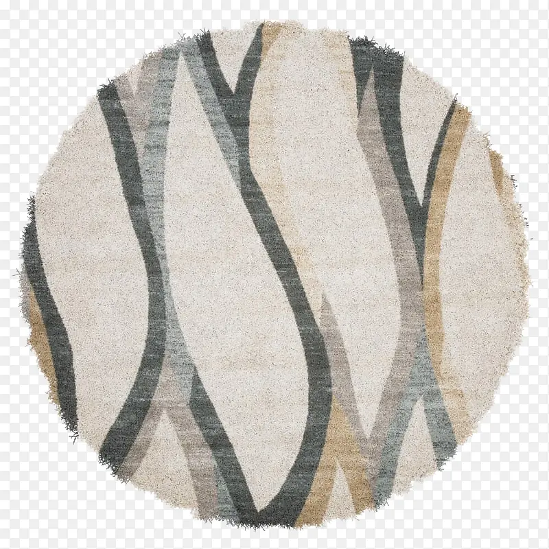 波浪花纹圆形欧式地毯