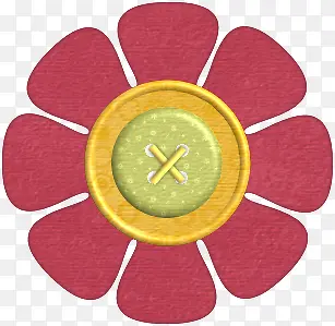 红色纽扣花