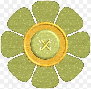 草绿纽扣花