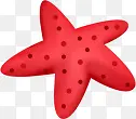 手绘红色海底星星装饰