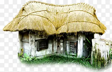 彩绘小木屋建筑草房