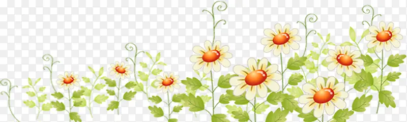 手绘卡通效果植物花朵
