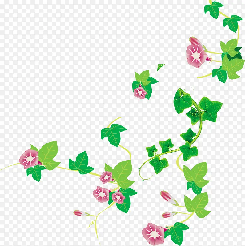 树藤卡通花朵效果设计