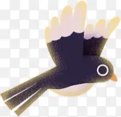 卡通飞翔造型鸟效果黑色