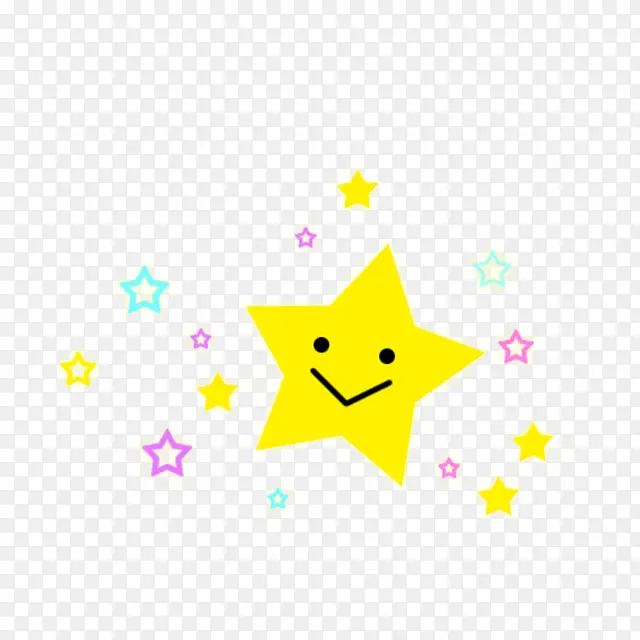 可爱星星黄色笑脸