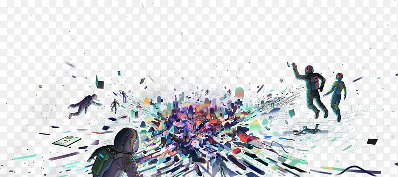 卡通人群效果