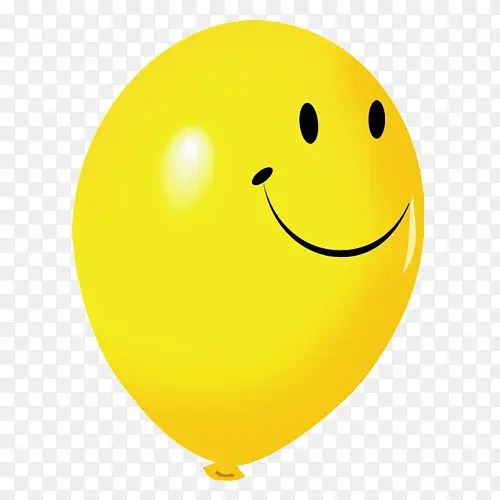 黄色卡通笑脸气球