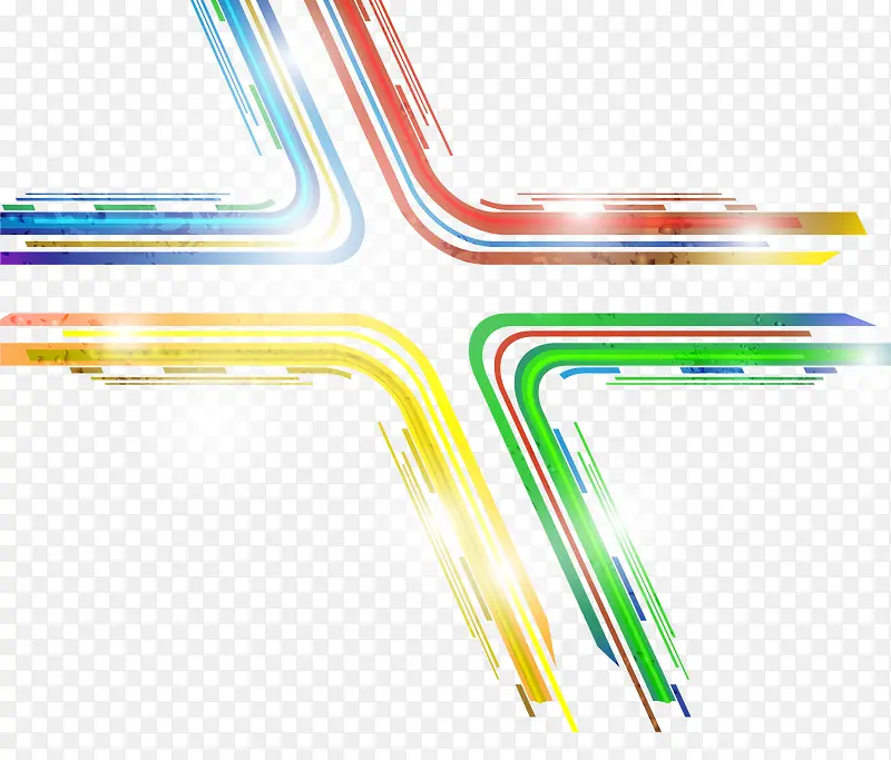 炫彩十字路矢量图