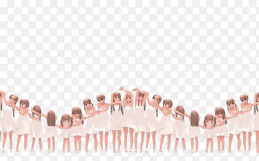 一群小女孩