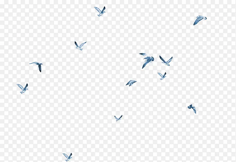 飞翔的蓝色小鸟 漂浮小鸟