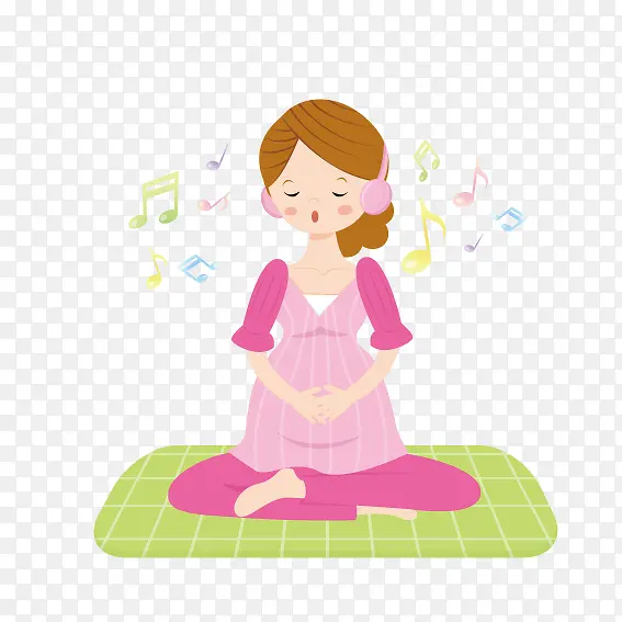 听音乐练瑜伽的女孩