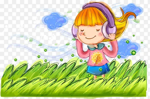 田野中的女孩