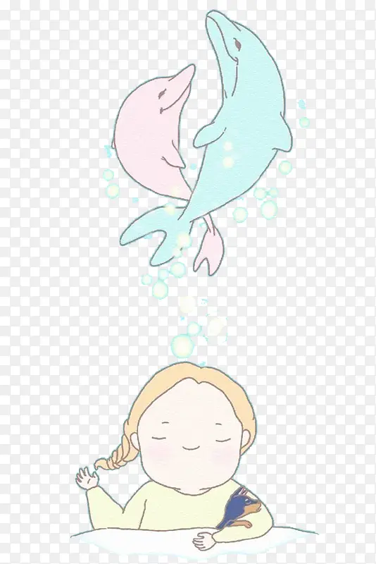 小女孩和海豚