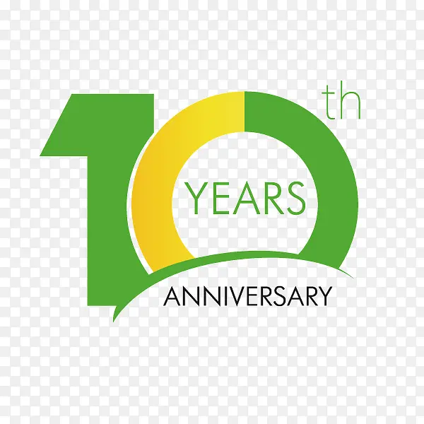 10周年 艺术体 数字 绿色