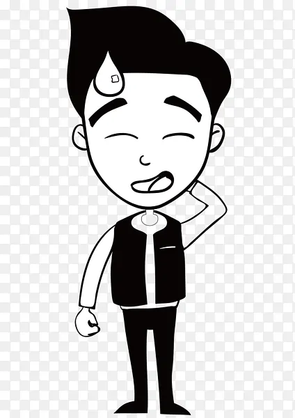 尴尬的小男孩