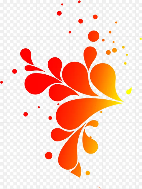 红色手绘叶子花纹淘宝促销