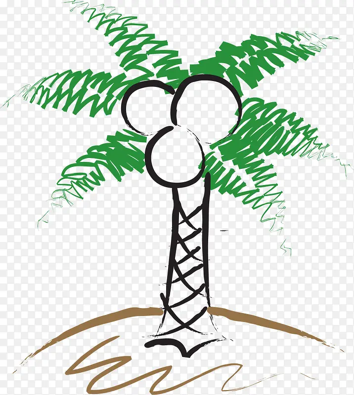 手绘椰树展板设计
