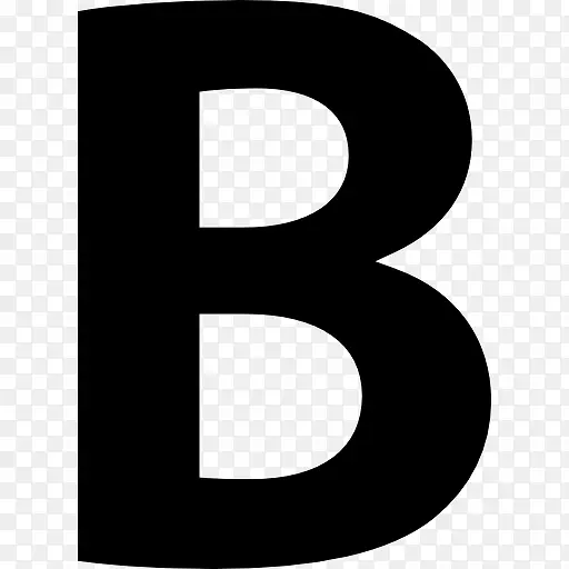 字母B符号的黑体按钮图标