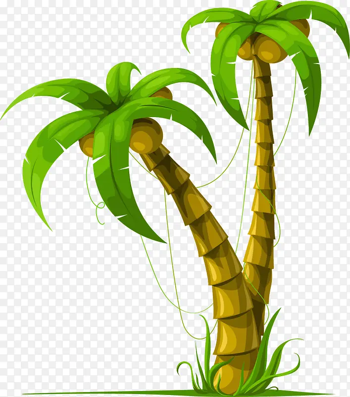 手绘热带椰树设计