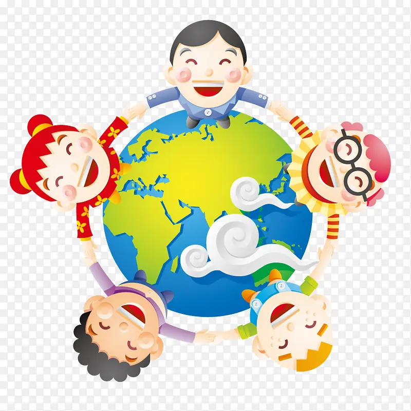 手牵手围绕地球