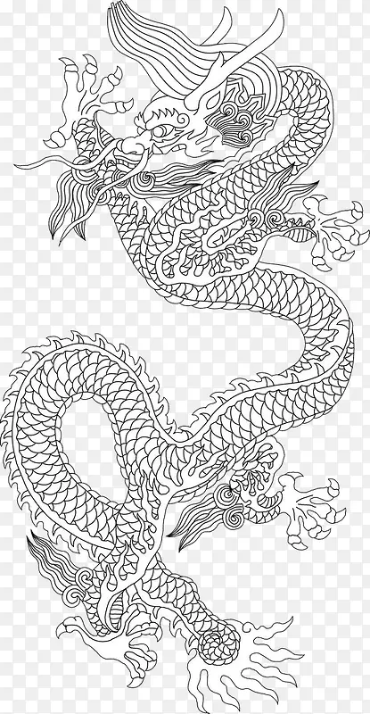手绘中国龙