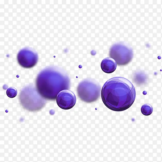 紫色科技球漂浮装饰