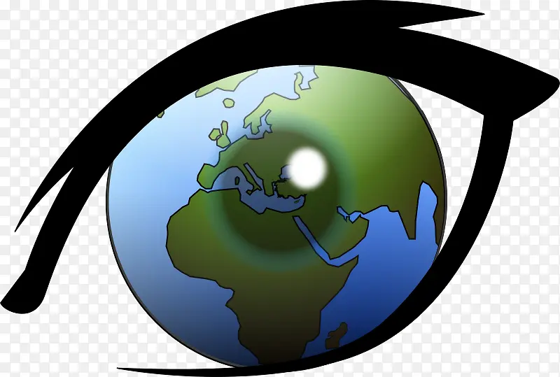 绿色的卡通地球眼睛
